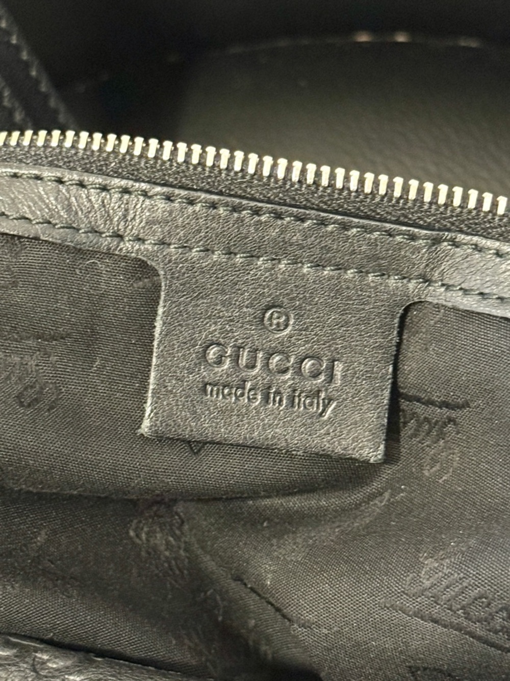 Gucci Guccissima Black Leather Hobo Bag - Authentic - Picture 6 of 10